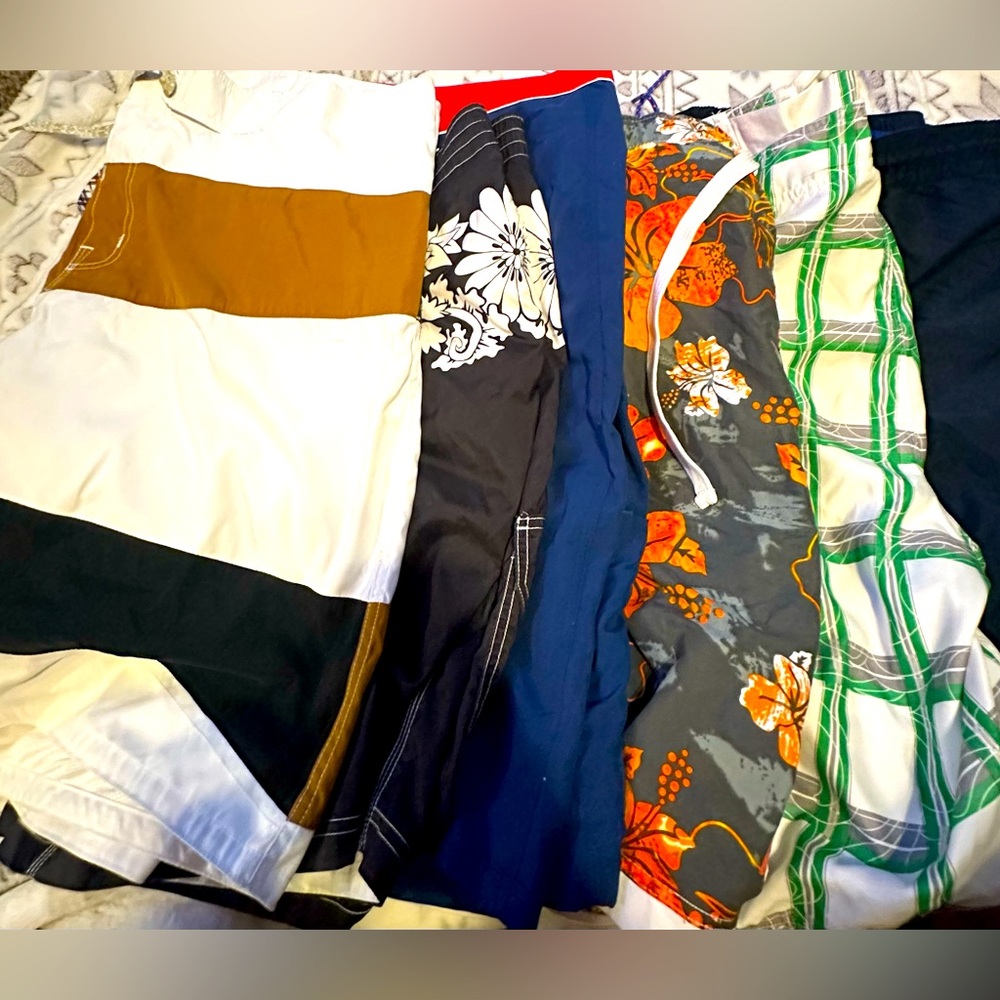 Bundle of 6 vintage plus size men's swim trunks